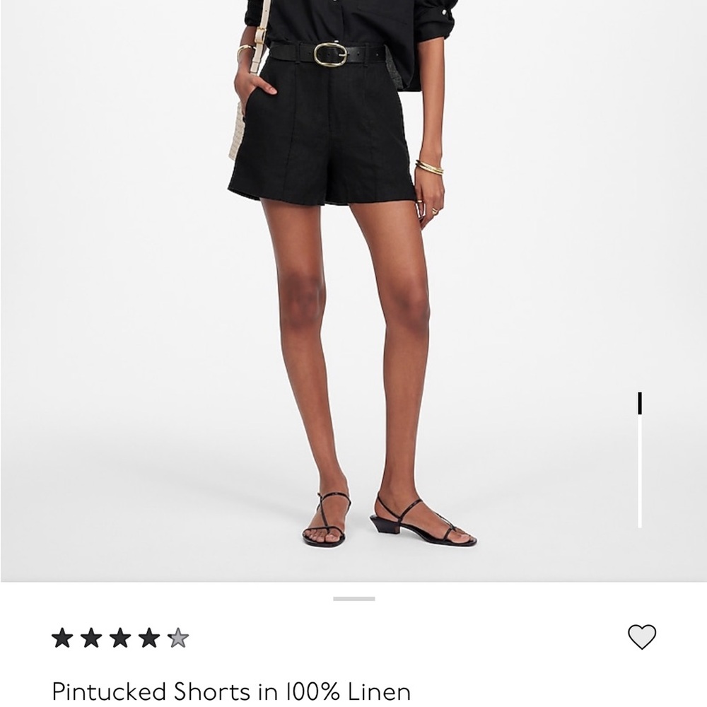 Madewell Black Pintucked Linen Shorts